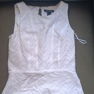 White Eyelet Sleeveless Top